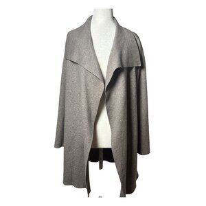 Rachel Zoe M Womens Open Front Tan Cardigan Shawl Collar & Long Sleeves